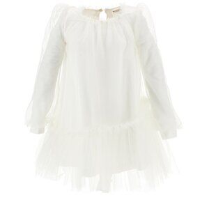 Monnalisa asymmetric tulle midi dress